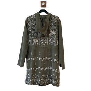 Savanna Jane 100% Cotton Longline Embroidered Hooded Utility‎ Jacket